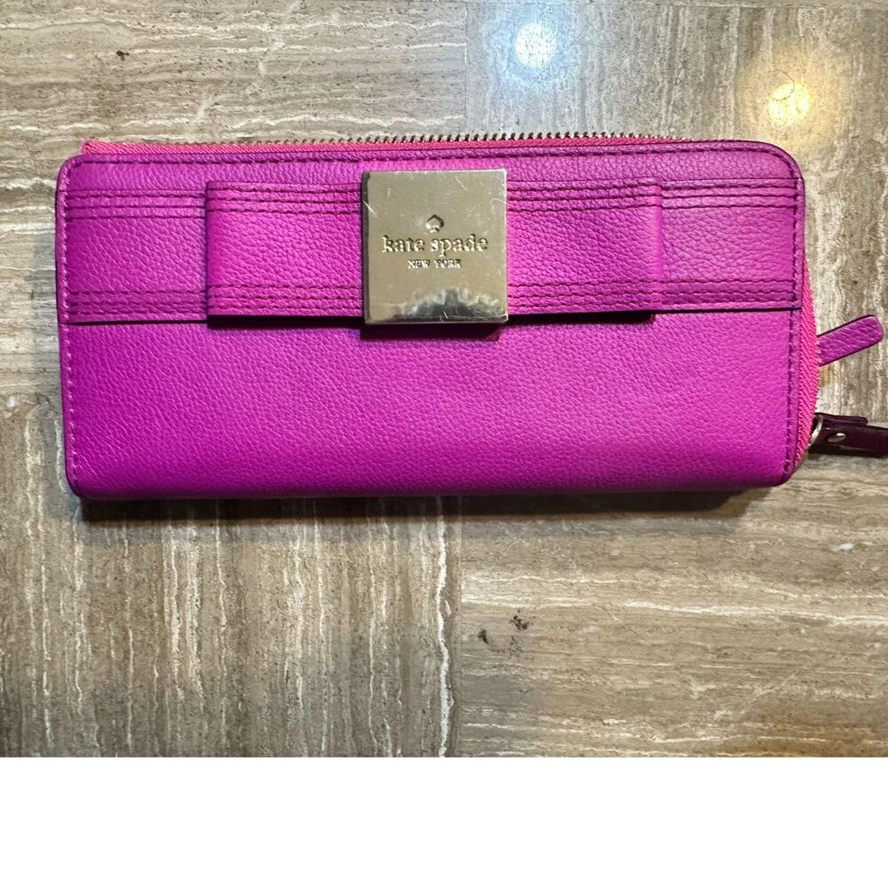 SOLD Kate Spade NY Zipper Wallet Continental Layton Primrose Hot Pink Fuchsia